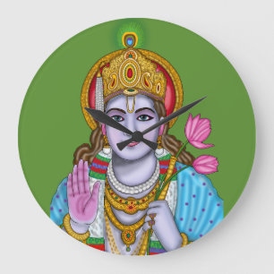 Shree Krishna wandklok Grote Klok