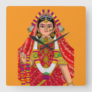 Shree Radha wandklok Vierkante Klok