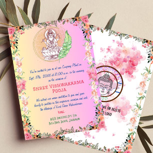 Shree Vishwakarma Pooja Bloemen Kaart