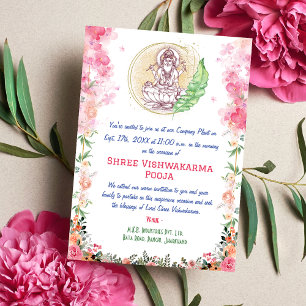 Shree Vishwakarma Pooja Floral Kaart