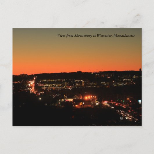Shrewsbury Worcester Twilight Briefkaart (Voorkant)