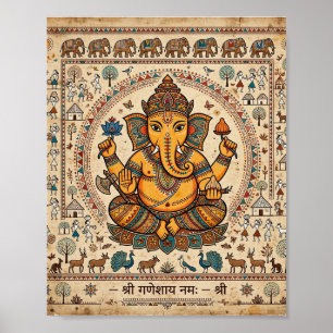 Shri Ganeshaya Namah Warli-kunstposter Heer Gane Poster