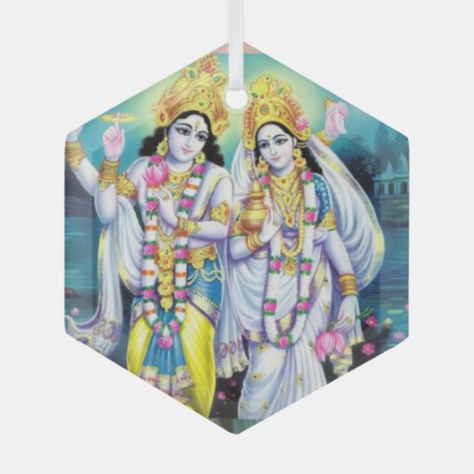 Shri Hari Vishnu Glas Ornament (Voorkant)