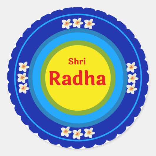 Shri Radha zoals in het Vrindavan Engels Ronde Sticker (Voorkant)