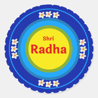 Shri Radha zoals in het Vrindavan Engels Ronde Sticker