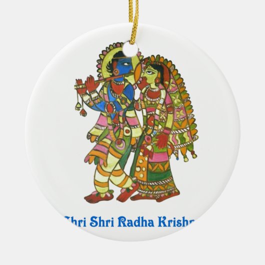 Shri Shri Radha Krishna Keramisch Ornament (Voorkant)