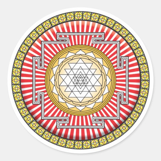 Shri Yantra-pictogram Ronde Sticker (Voorkant)