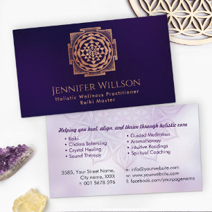 Shri Yantra - Sri Yantra - Shri Chakra - Koper Visitekaartje