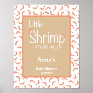 Shrimp baby shower welkom poster