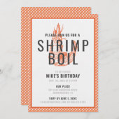 Shrimp Boil Invitation Kaart (Voorkant / Achterkant)