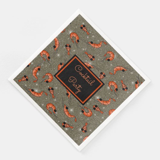 Shrimp Cocktail Party over heel Napkins Servet (Hoek)