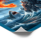 Shrimp Dunking On Shark Funny Fishing Meme Basketb Poster (Hoek)