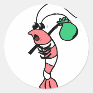 Shrimp Hobo Ronde Sticker