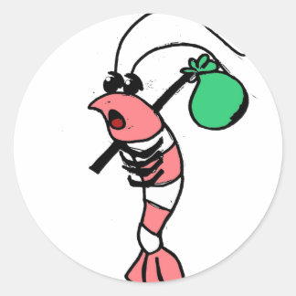 Shrimp Hobo Ronde Sticker
