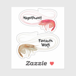 Shrimp Shapes Classroom Aanmoediging Sticker