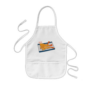 Shrimp tempura cartoon illustratie kinder schort