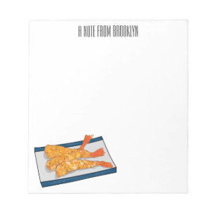 Shrimp tempura cartoon illustratie notitieblok