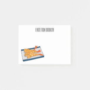 Shrimp tempura cartoon illustratie post-it® notes