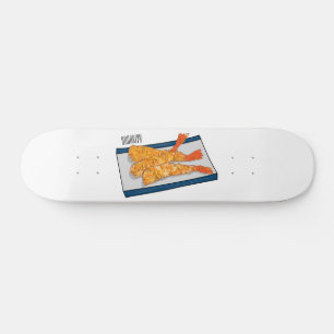 Shrimp tempura cartoon illustratie skateboard