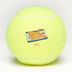 Shrimp tempura cartoon illustratie tennisballen