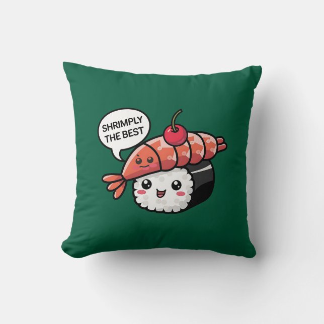 Shrimply de beste kawaii sushi kussen (Voorkant)