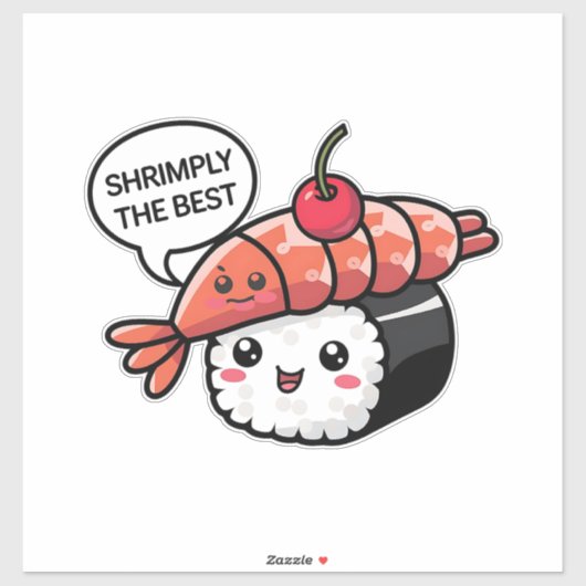 Shrimply de beste kawaii sushi sticker (Vel)