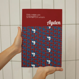 SHRIMPLY Funtastic Retro Blauw Rood Kwekerij Custo Poster