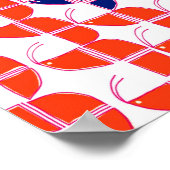 SHRIMPLY Kawaii Retro Sinaasappel Wit Kwekerij Cus Poster (Hoek)