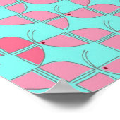 SHRIMPLY Mooie Blauwgroen Roze Kwekerij Custom Poster (Hoek)