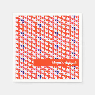SHRIMPLY Sinaasappel wit patroon, Aqiqah Baby show Servet