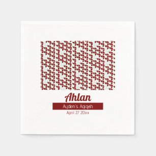 SHRIMPLY Wit Rood Patroon, Aqiqah Baby shower Servet