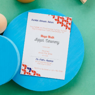 SHRIMPLY Wit Sinaasappel Patroon, Aqiqah Baby show Kaart