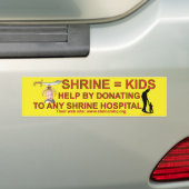 SHRINE HOSPITALS BUMPERSTICKER (Op auto)