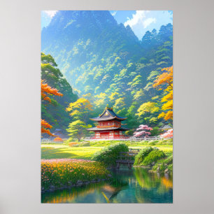 Shrine in Blossoming-Natuur Poster