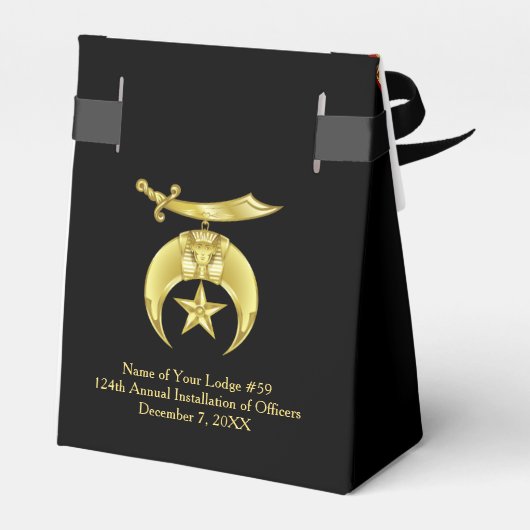 Shriner Jewel Collar Tux Sjabloon Party Dank u Bedankdoosjes (Achterkant)