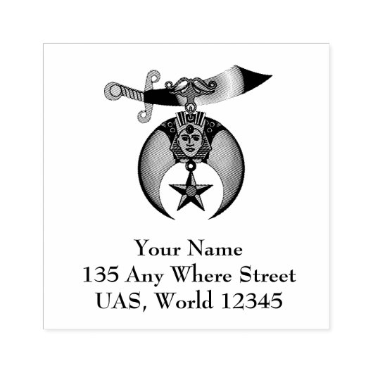 Shriners gepersonaliseerd 	rubberstempel (Afrduk)