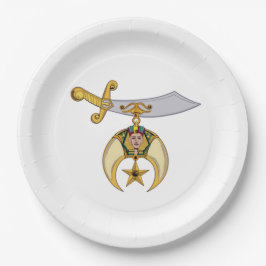Shriners groot papieren bordje