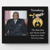 Shriners-herdenkingsplaque Fotoplaat (Voorkant)