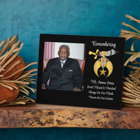 Shriners-herdenkingsplaque Fotoplaat (Zijkant)