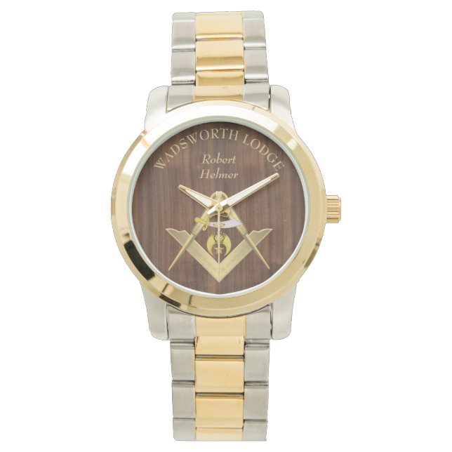 Shriners op hout Masonic Horloge (Voorkant)