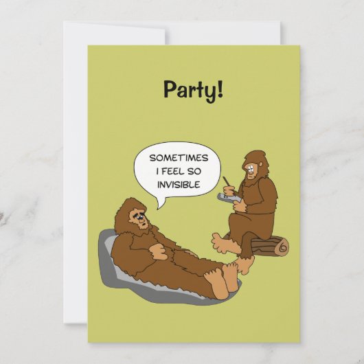Shrink's Kantoor Funny Sasquatch Cartoon Custom Kaart (Voorkant)