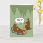 Shrink's Kantoor Funny Sasquatch Cartoon Custom Kaart (Gele Bloem)