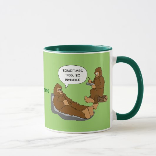 Shrink's Kantoor Funny Sasquatch Cartoon Custom Mok (Rechts)