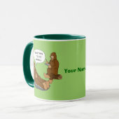 Shrink's Kantoor Funny Sasquatch Cartoon Custom Mok (Voorkant links)