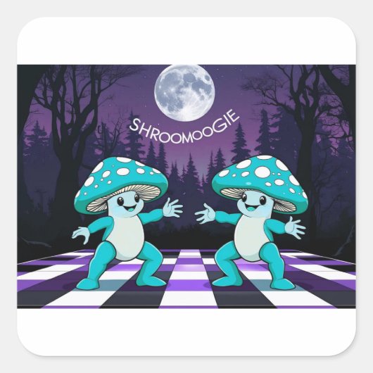 Shroom Boogie Tshirt Vierkante Sticker (Voorkant)