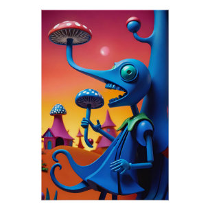 Shroomin' 'n' Bloom'n - Ken Gage Surreal Art Perfect Poster