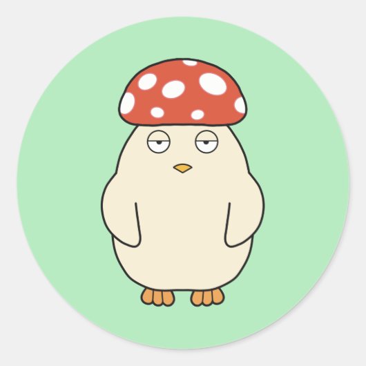 Shroompey Chick Ronde Sticker (Voorkant)