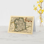 Shropshire Comté Angleterre Ancienne carte Antiqua (Fleur jaune)