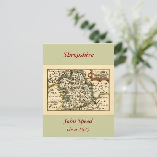 Shropshire Comté Angleterre Ancienne carte Antiqua (Debout devant)