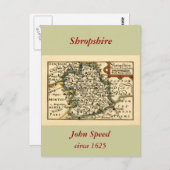Shropshire County England Oude antiquarische kaart (Voorkant / Achterkant)